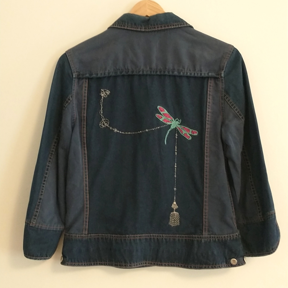 Oilily Unique Embroidered ¾ sleeve Denim Jacket 36 US 6 SMALL - Picture 2 of 12